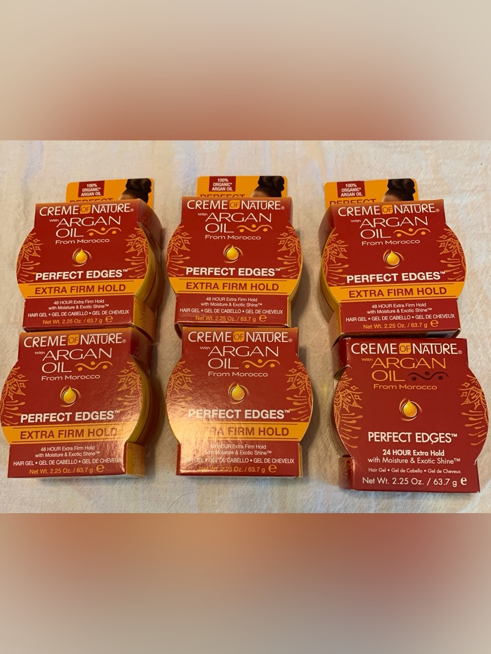 Creme of Nature Argan Oil from Morocco 6 PK Perfect Edges Extra Firm 2.25 Oz NEW